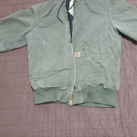 Vintage Carhartt J25 MOS Jacket Mens Medium Green Hooded Canvas Workwear Outdoor - Picture 4 of 15